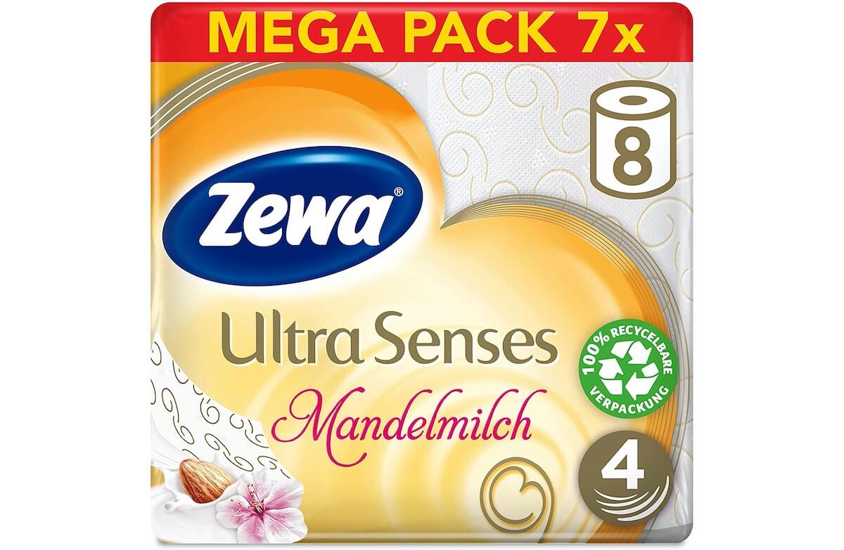Zewa ultra Senses 超柔软厕纸 杏仁牛奶香味4层 48卷装，到手16.6欧，原价31.92欧！