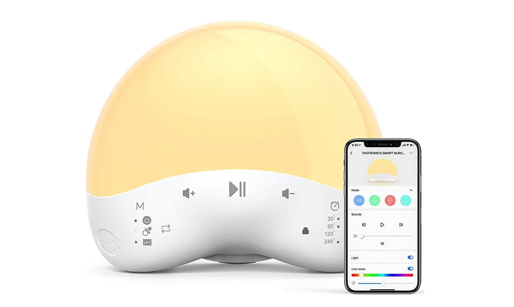 TaoTronics TT-CL023 2合1小夜灯 集成白噪音机器 App控制 支持Alexa,到手33.99欧,原价44.99欧!!
