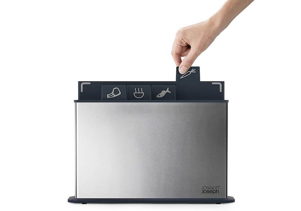 Joseph Joseph Index 分类菜板4件套 不锈钢/灰色 经典型号 30cmx20cm，到手49.99欧，原价79.99欧！！