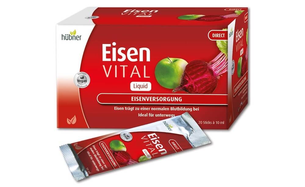 赫本娜 Hübner Eisen Vital F 便携补铁剂 20支装 水果口味液体补铁剂,到手10.3欧,原价13.5欧!特价!