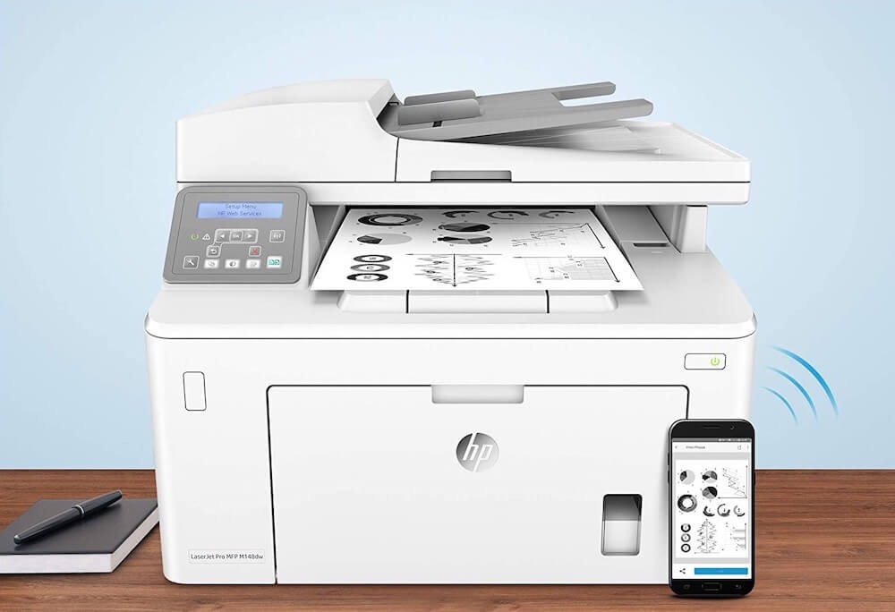 惠普 HP LaserJet Pro M148dw 黑白激光打印机 多功能打印复印扫描一体机 快速无线打印,到手179.9欧,原价239欧!