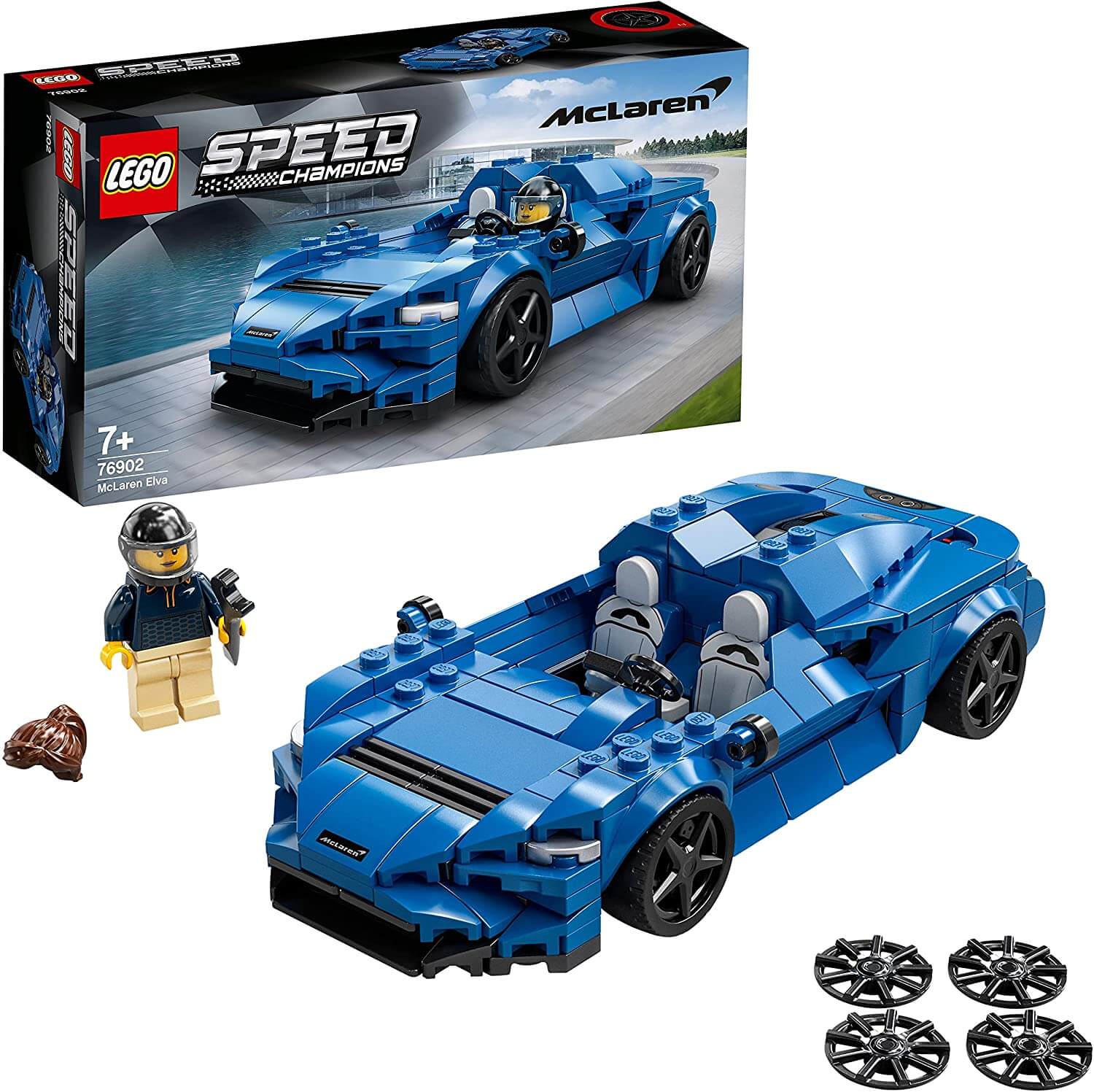 乐高超级赛车系列 LEGO 76902 Speed Champions McLaren Elva 赛车，到手14.99欧，原价19.99欧！