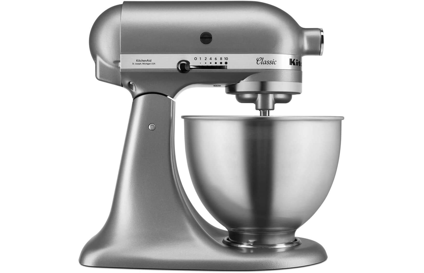 KitchenAid Classic 5K45SSESL 厨师机 银色 4.3升搅拌碗 275W功率,到手379.99欧,原价549欧!特价!