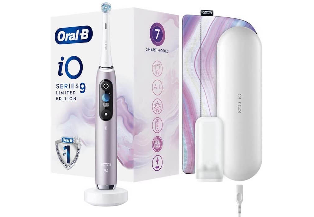 Oral-B iO 9 Limited Edition 智能电动牙刷 玫瑰金限量版 7种智能清洁程序 带一个刷头 旅行收纳盒,到手226.16欧,原价419.99欧!!