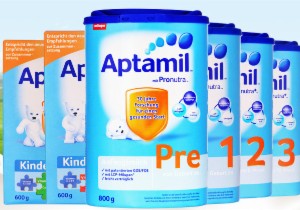 德国的高端婴幼儿奶粉品牌爱他美 Aptamil 所有段数奶粉800g×4，原价119.9欧，折后54.12欧！史低！