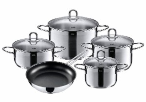 德亚近5星好评！德国 WMF 旗下高端厨具品牌喜力特 Silit Diamant 不锈钢不粘锅5件套锅，原价229欧，到手149.99欧！闪购！