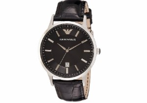 阿玛尼 Emporio Armani 男士石英表 AR2411 真皮带，现在到手123.71欧！！特价！